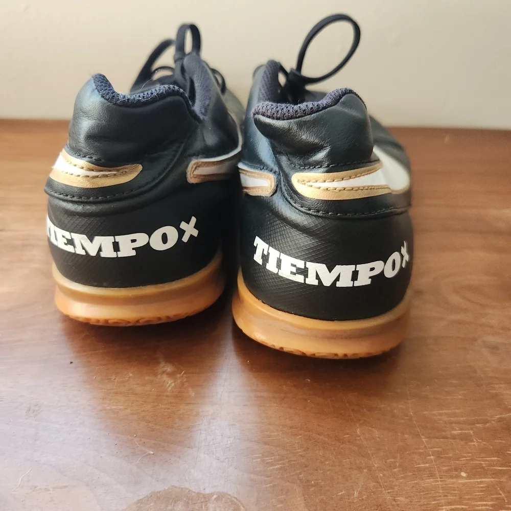 Nike Tiempox Black Tan Kids Indoor Soccer Shoes Sneakers 10